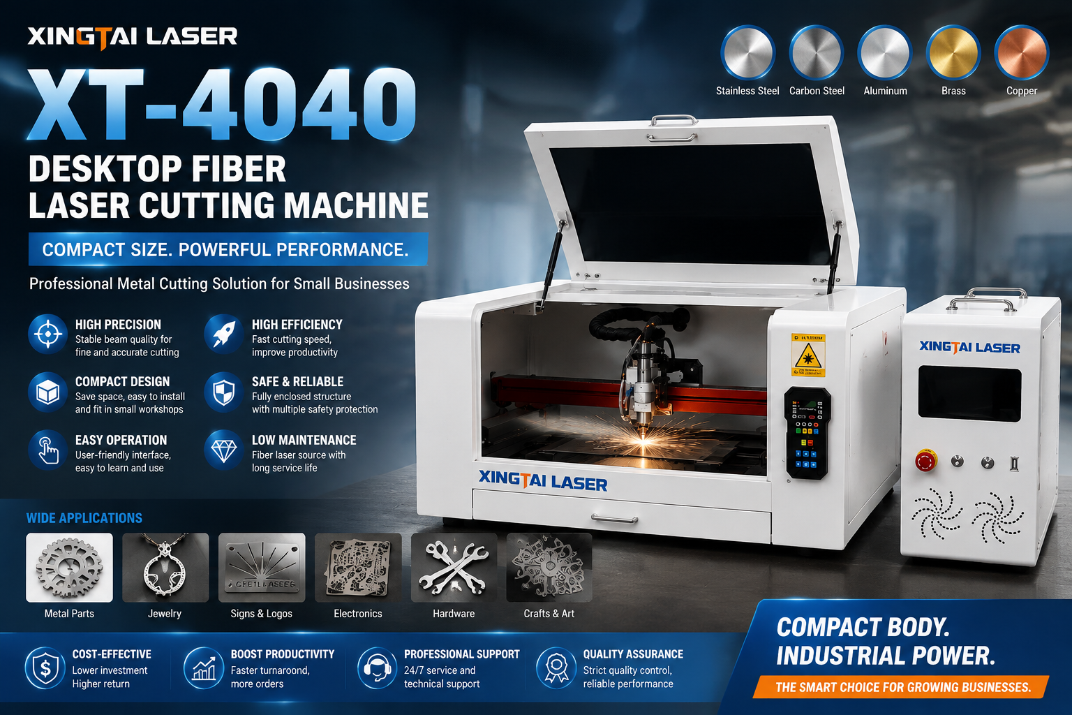 XT-4040 Desktop Fiber Laser Cutting Machine: The Smart Choice for Small Metal Fabrication Businesses