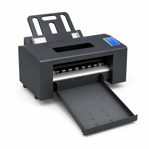 XT370 Automatic Paper Feeding Label Sticker Cutting Machine with CCD Camera Positioning Dual Head Creasing and Cutting Machine