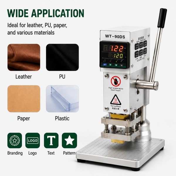 WT-90DS Digital Hot Stamping Machine – Compact & Durable Heat Press for Leather, PU, Paper, Plastic